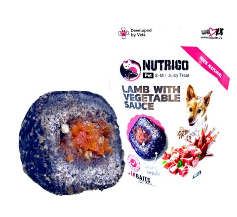 LK Baits Pet Pamlsek Nutrigo Dog Jehněčí se zeleninovou omáčkou