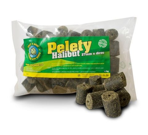 Chyť a pusť Pelety Halibut 27mm s dírou PYTEL (20kg)