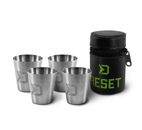 Delphin Set nerezových pohárků/ panáků Reset 4v1
