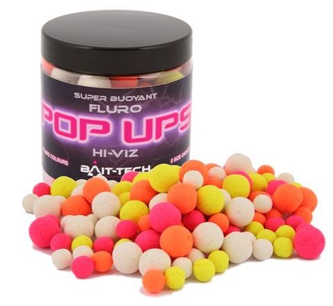 Bait-Tech Boilies Fluro Pop ups Pineapple/Squid 15/18mm 250ml