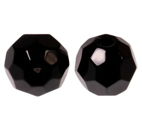 Zeck Sklenené koráliky Faceted Glass Beads Black