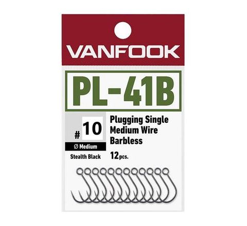 Vanfook Háčky na Woblery PL-41B Plugging Single Medium Heavy Wire Barbless 12ks