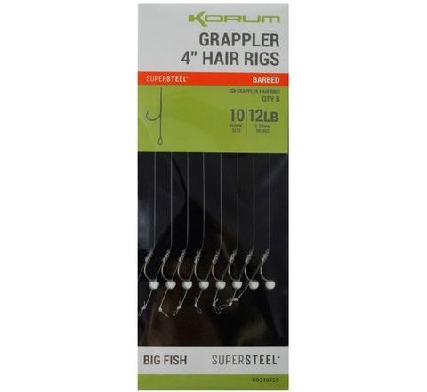 Korum Hotové návazce Grappler Hair Rigs 4" 8ks