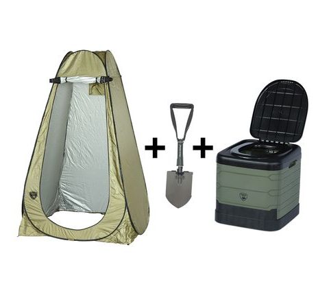 Giants fishing Akční set Skládací přenosná toaleta X-Large + Hygienický stan + Skládací lopatka ZDARMA!