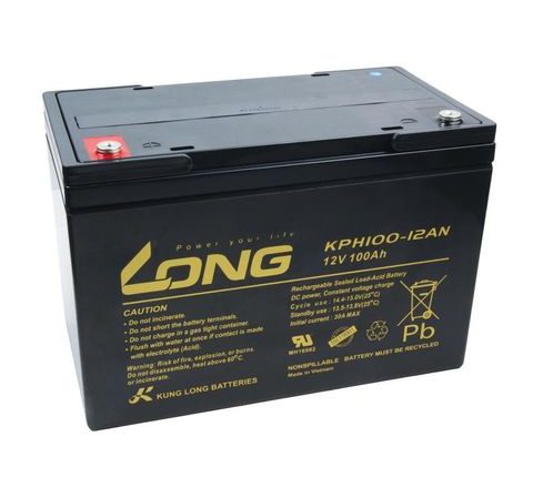 Long Olověný akumulátor Deep Cycle AGM M6 12V 100Ah pro elektromotory