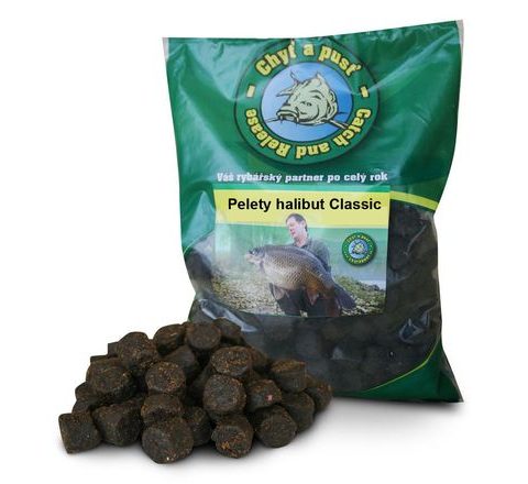 Chyť a pusť Pelety Halibut Classic bez díry 900g
