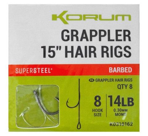 Korum Hotové návazce Grappler Hair Rigs 15" 8ks
