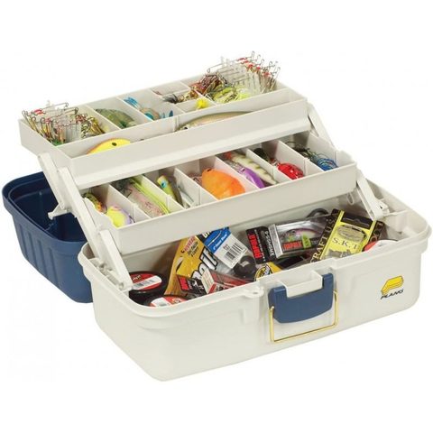 Plano Kufr 2 Tray Tackle Box Blue Metallic