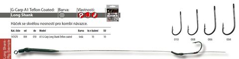 Gamakatsu Háčky A1 G-Carp Super Hook Teflon coated 10ks