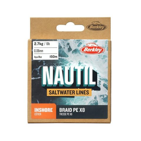 Berkley Šnúra Nautil Inshore Braidx8 Aqua Blue 150m
