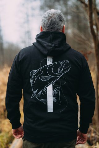 Giants Fishing Mikina pánská černá Pstruh