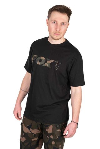 Fox Tričko Black / Camo Logo T-Shirt