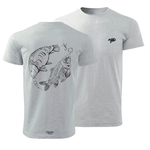 Giants fishing Tričko pánské šedé Kapr s kostrou
