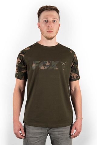 Fox Tričko Camo/Khaki s potlačou na hrudi