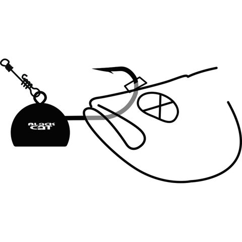 Black Cat Jigová hlava Fire-Ball čierna