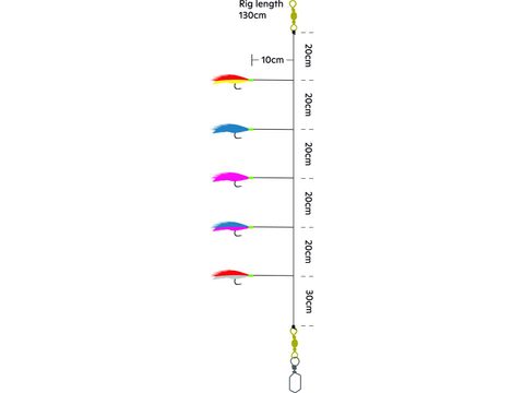Kinetic Návazec Sabiki Rooster Tail vel.2/0 Multi Color