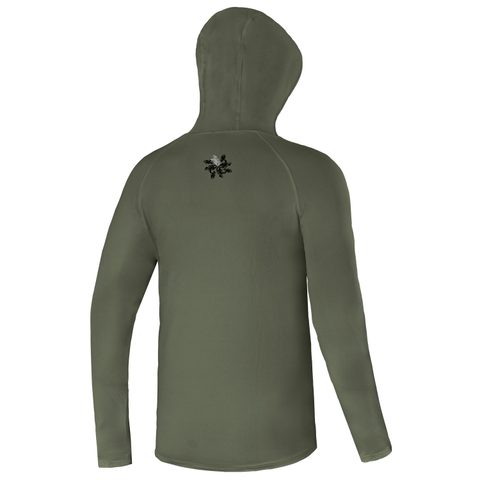 Giants fishing Funkčné tričko s dlhým rukávom UV50+ Hoodie Dark Green