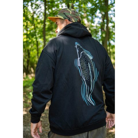 Giants Fishing Mikina pánská černá Kapr u hladiny