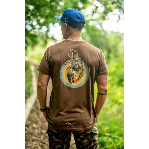 Giants fishing Tričko pánské hnědé Rak