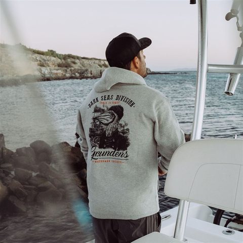 Grundéns Mikina Dark Seas X Grundens Portsmith Hoodie Athletic Heather