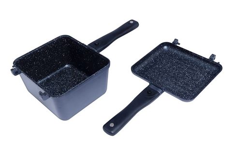 RidgeMonkey Pánev Connect Deep Pan and Griddle Granite Edition