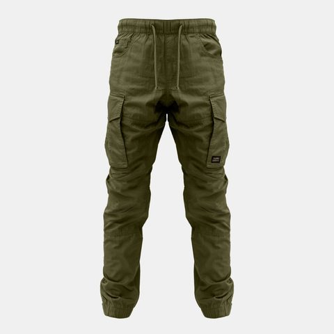 KUMU Lehké kalhoty Utility Cargos Khaki