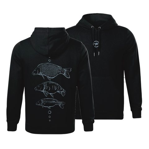 Giants Fishing Mikina pánská černá Tři kapři