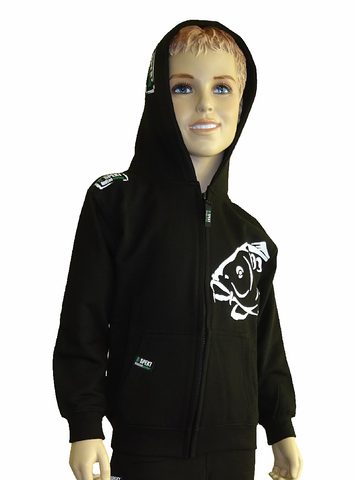 R-Spekt Dětská mikina zipová s kapucí Carper Kids black