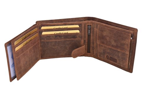 Mercucio Pánská peněženka Candát s udicí světlehnědá