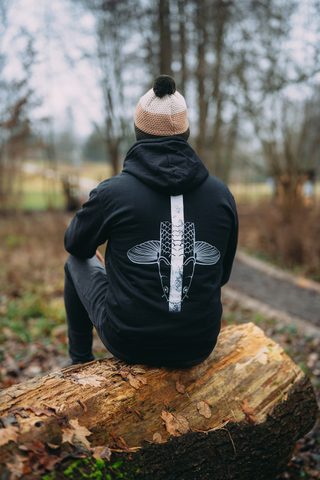 Giants Fishing Mikina pánská černá Šupináč hlava