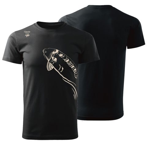 Giants fishing Tričko pánské černé Plavající kapr