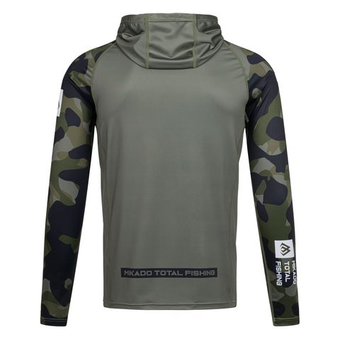 Mikado Mikina s kapucňou a nákrčníkom s UPF filtrom Green Camo