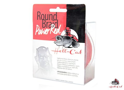 Hell-Cat Splétaná šňůra Round Braid Power Red 200m