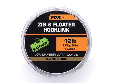 Fox Plávajúci vlasec Zig & Floater Hooklink Trans Khaki 100m