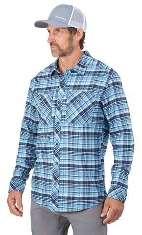 Grundéns Košile Dungeness Seawool Flannel Shirt Captain's Blue