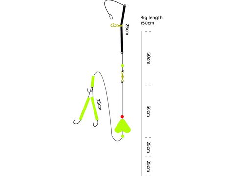 Kinetic Náväzec Sabiki Halibut Glider veľ.10/0-5/0 Glow