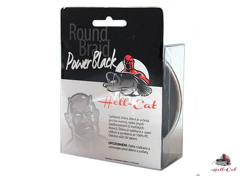 Hell-Cat Splétaná šňůra Round Braid Power Black 200m