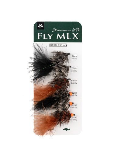Mikado Sada umělých mušek Streamers Woolly Bugger Barbless 5ks