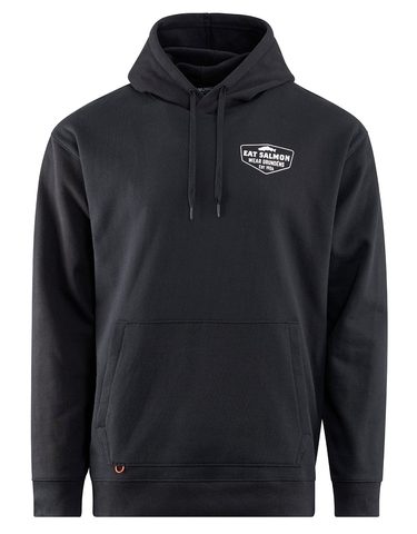 Grundéns Mikina Eat Your Words DWR HD Hoodie Black Salmon Graphic