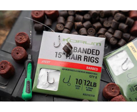 Korum Hotové nadväzce Banded Hair Rigs 15" 8ks