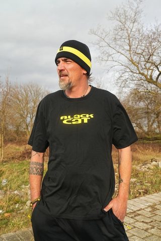 Black Cat Tričko Logo Čierne Tričko