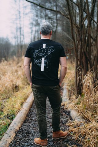 Giants fishing Tričko pánské černé Pstruh