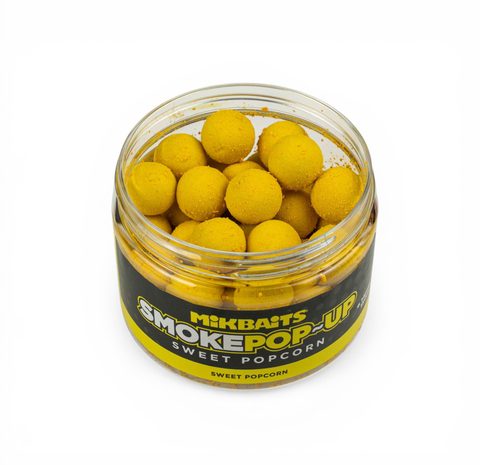 Mikbaits Plávajúce boilie Smoke pop-up Sweet Popcorn 14mm 150ml