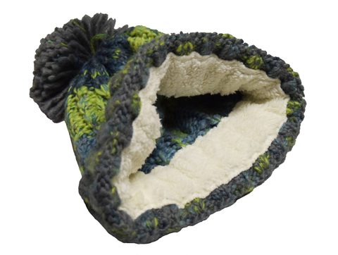 R-Spekt Kulich MAXI PomPom beanie šedozelený