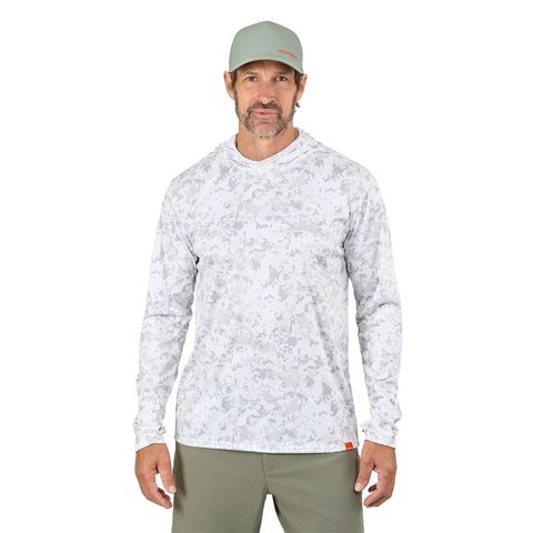 Grundéns UV Tričko Tough Sun Masked Hoodie Squall Camo