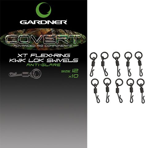 Gardner Obratlíky Covert XT Flexi-Ring Kwik Lok Swivels veľ. 12