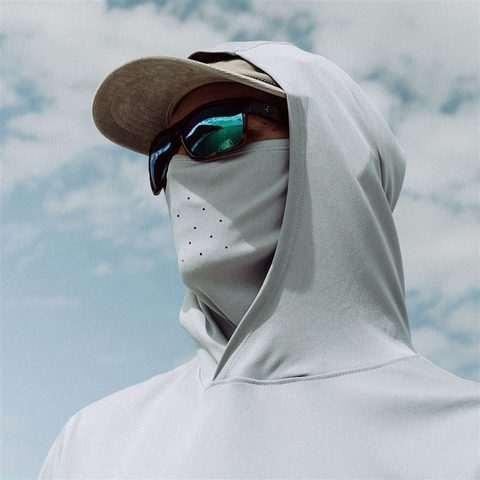 Grundéns UV Tričko Tough Sun Masked Hoodie Mist