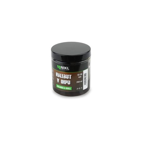 Nikl Black halibut pelety v dipu 15+20 mm 250ml