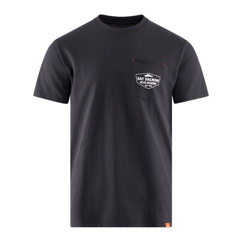 Grundéns Triko Eat Your Words HD Pocket Tee Black Salmon Graphic