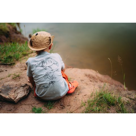 Giants fishing Tričko dětské šedé Kapřík